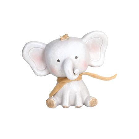 Tognana - Statua Elefante h 11 cm Cute Poliresina Bianco Linea Vogue