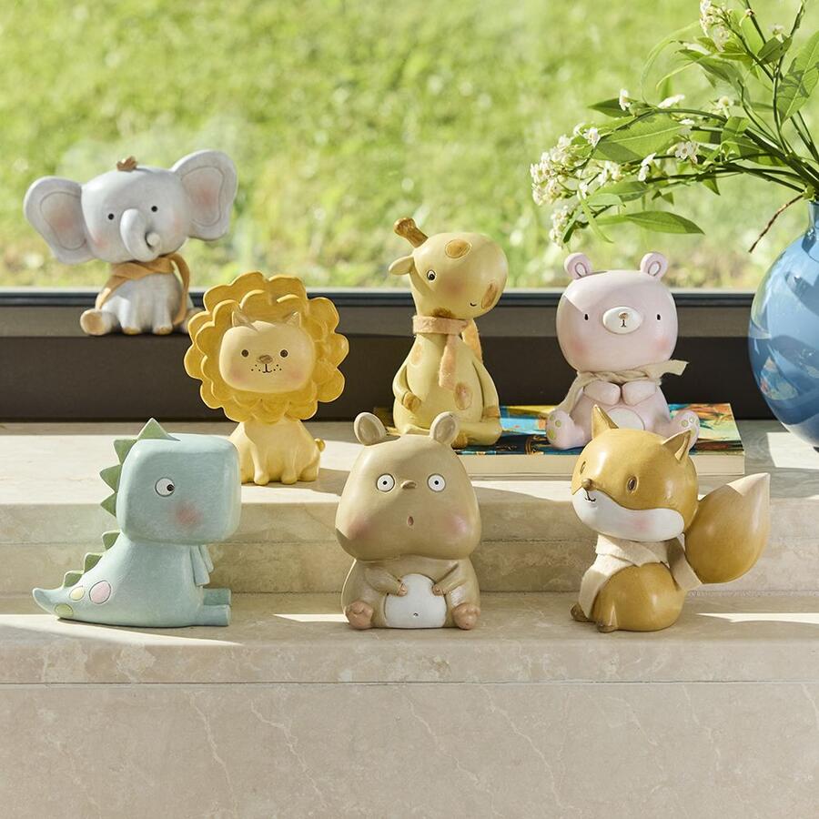 Statua Volpe h 11 cm Cute Poliresina Arancione Linea Vogue