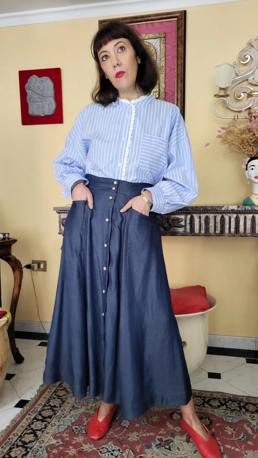 Camicia Righe Sangallo