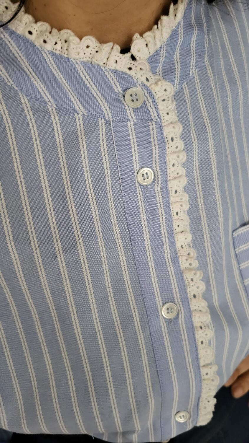 Camicia Righe Sangallo
