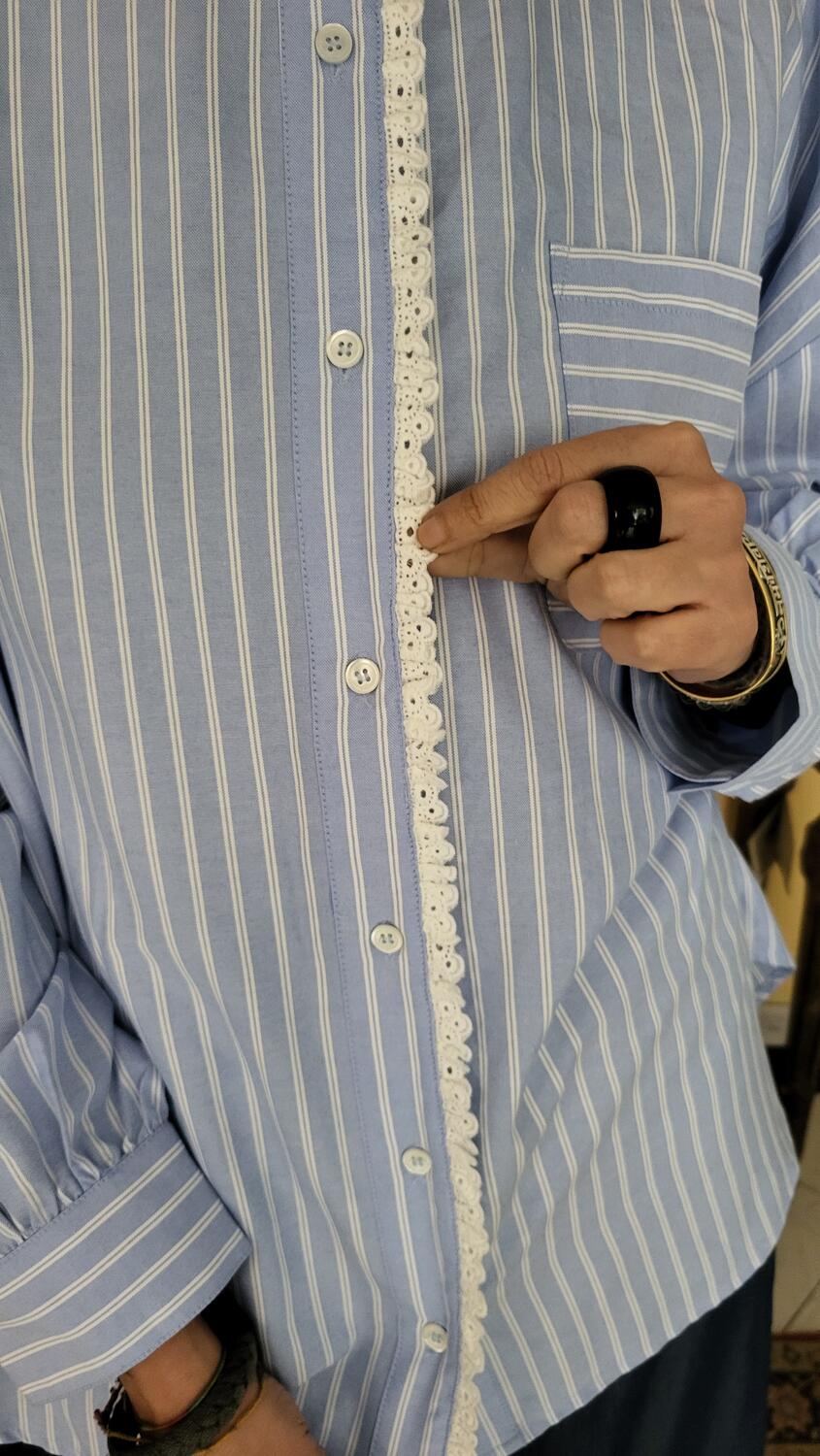 Camicia Righe Sangallo