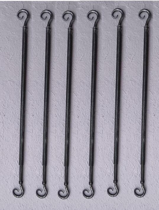 6 Bacchette Tenda Finestra in Ferro Battuto Regolabili 30-50cm - Estensibili