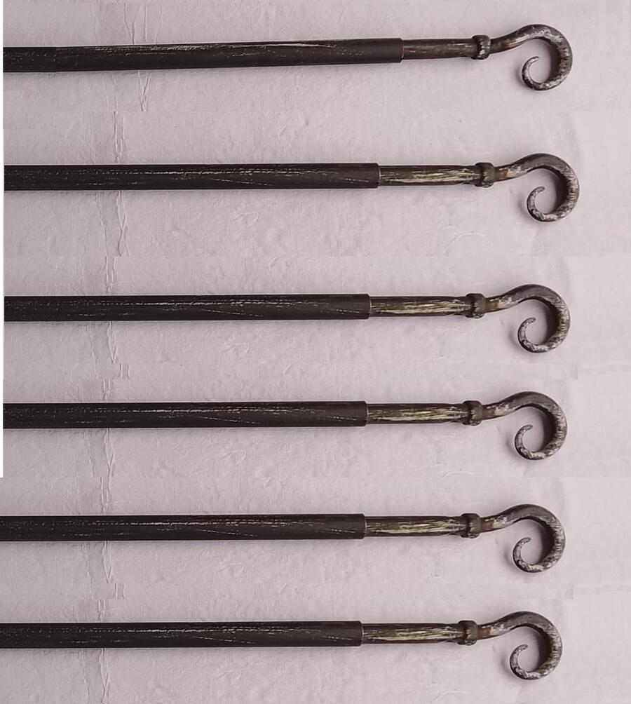 6 Bacchette Tenda Finestra in Ferro Battuto Regolabili 30-50cm - Estensibili