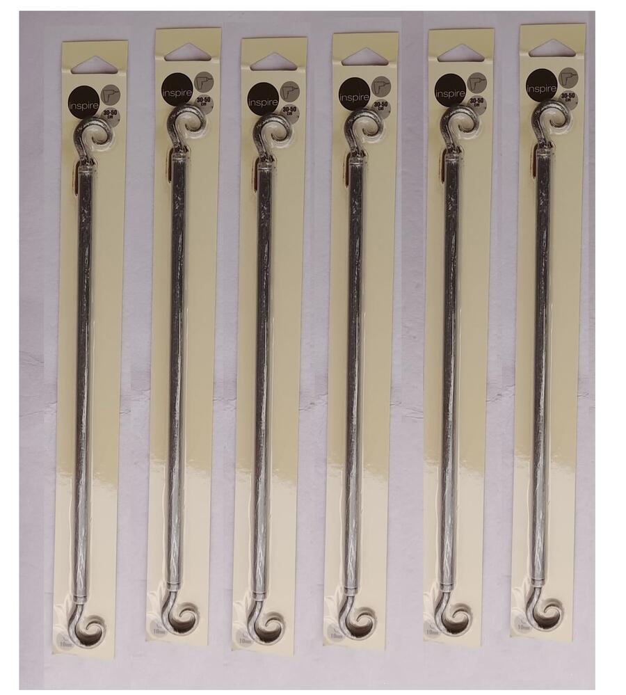 6 Bacchette Tenda Finestra in Ferro Battuto Regolabili 30-50cm - Estensibili