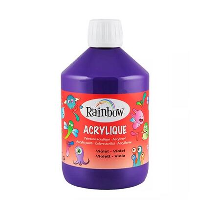 Colore Acrilico Rainbow - Bottiglia da 500 ml (Violet) – Pittura Versatile e Brillante per Artisti e Hobby