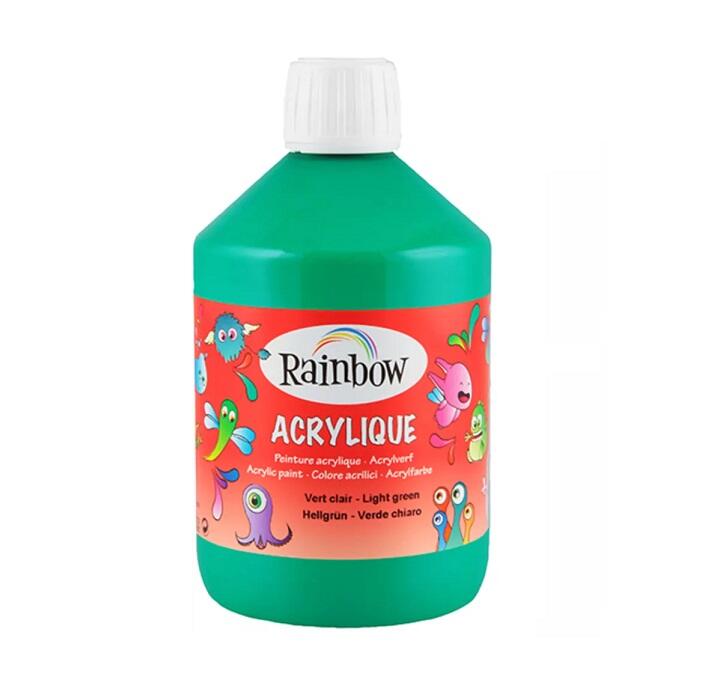 Colore Acrilico Rainbow - Bottiglia da 500 ml (verde scuro) – Pittura Versatile e Brillante per Artisti e Hobby