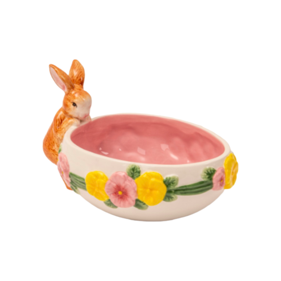 Palais Royal - Ciotola in ceramica dipinta a mano  con coniglio – 20x11h