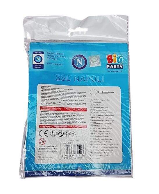 Palloncini a Cuore SSC Napoli in Mylar - Set 6 Pezzi - 35x20 cm