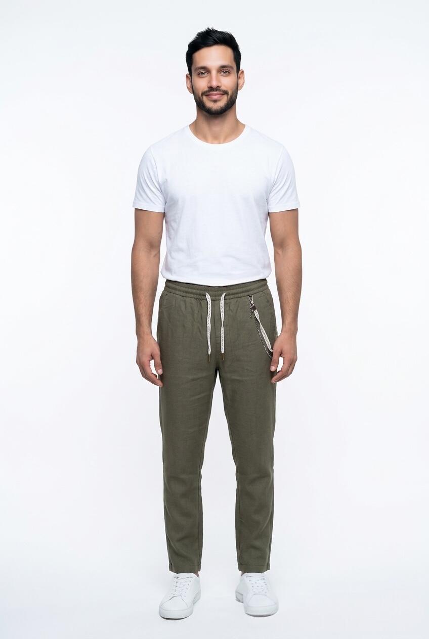 Gianni Lupo Pantalaccio Lino Verde Militare