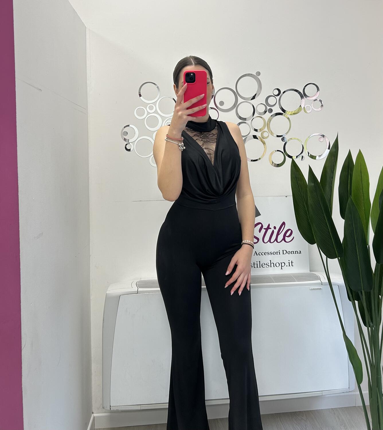 NOVITÀ Jumpsuit a zampa con pizzo 