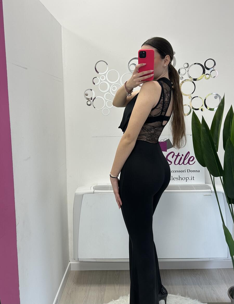 NOVITÀ Jumpsuit a zampa con pizzo 