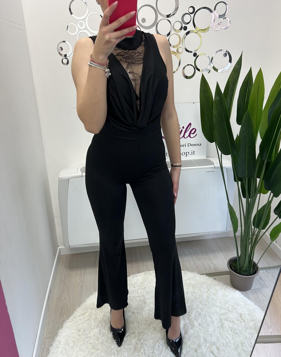 NOVITÀ Jumpsuit a zampa con pizzo 