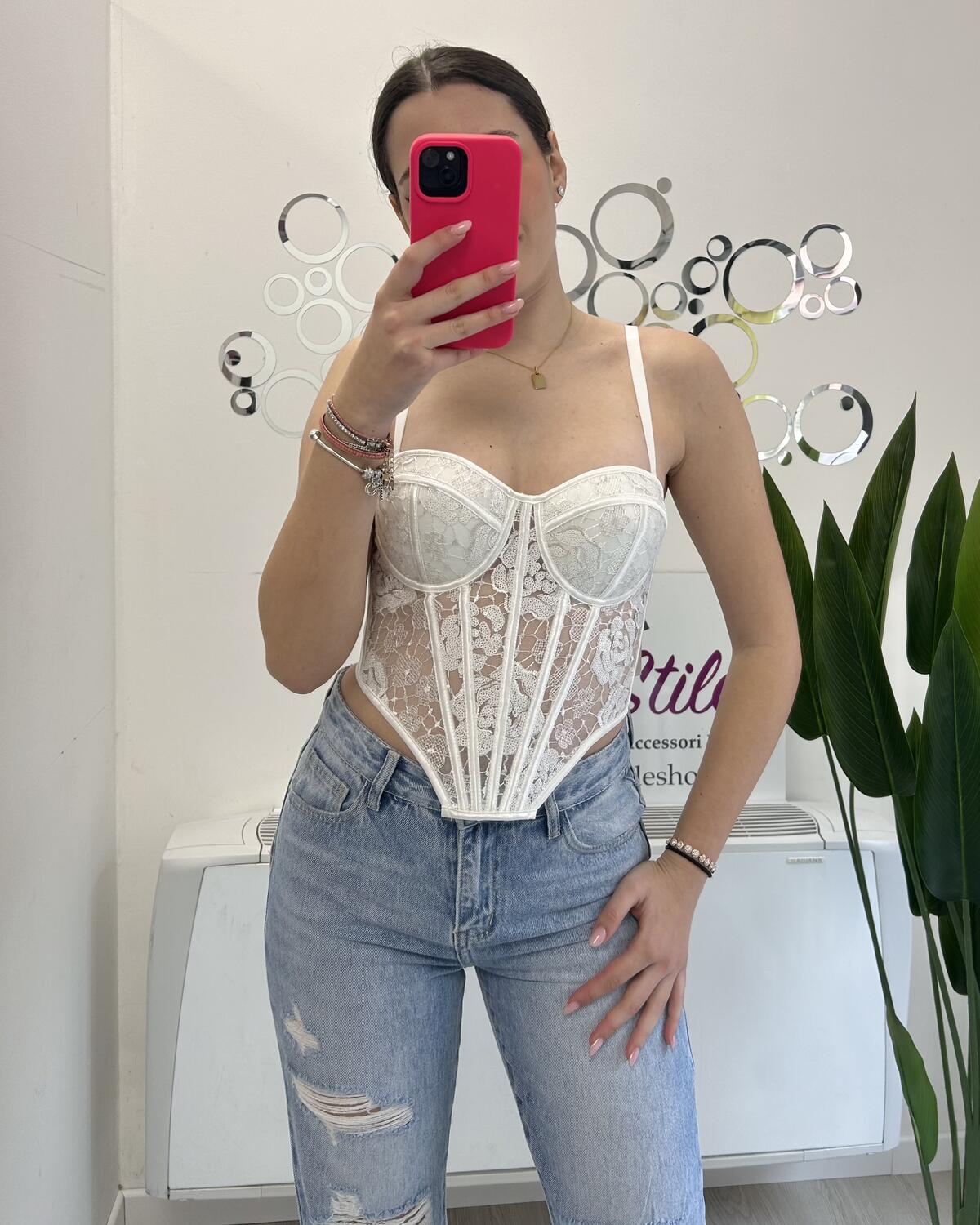 NOVITÀ Corsetto bianco in pizzo 