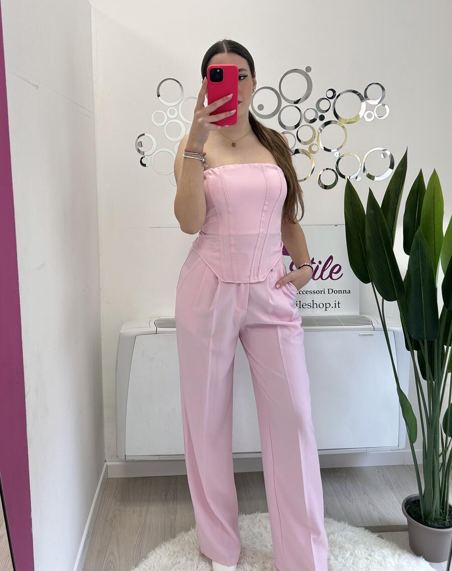 NOVITÀ Completo top a fascia e pantalone palazzo