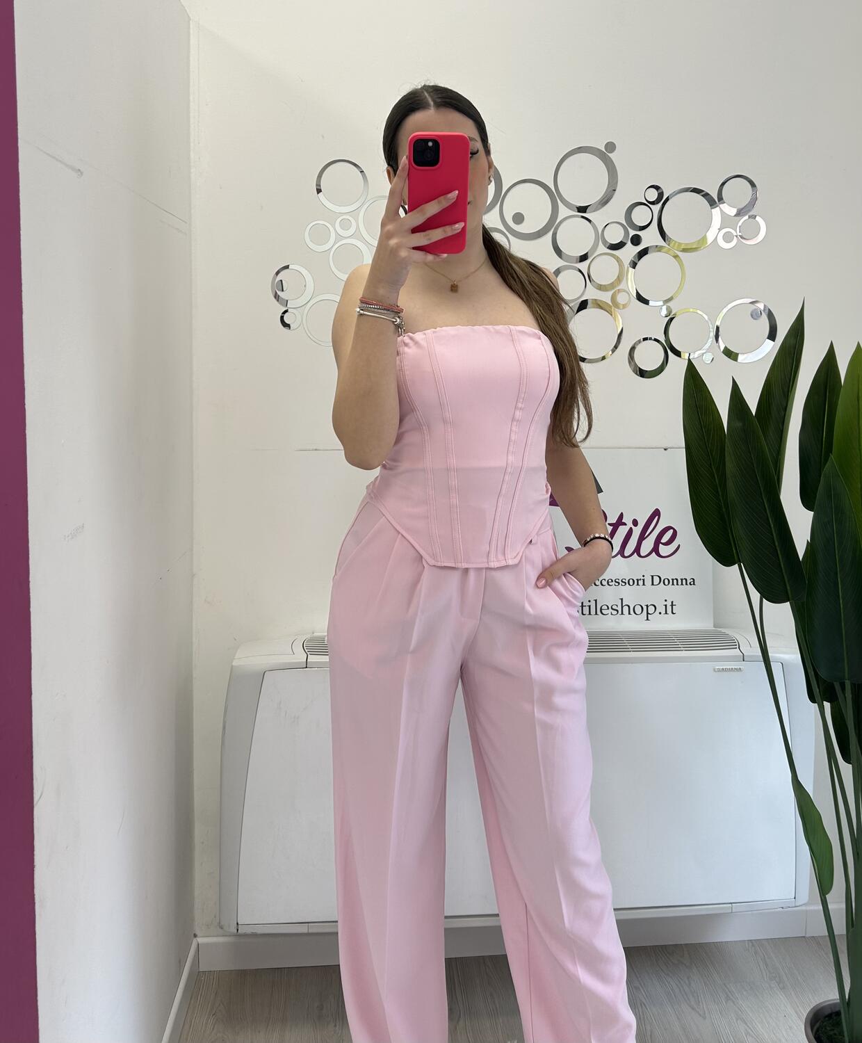 NOVITÀ Completo top a fascia e pantalone palazzo