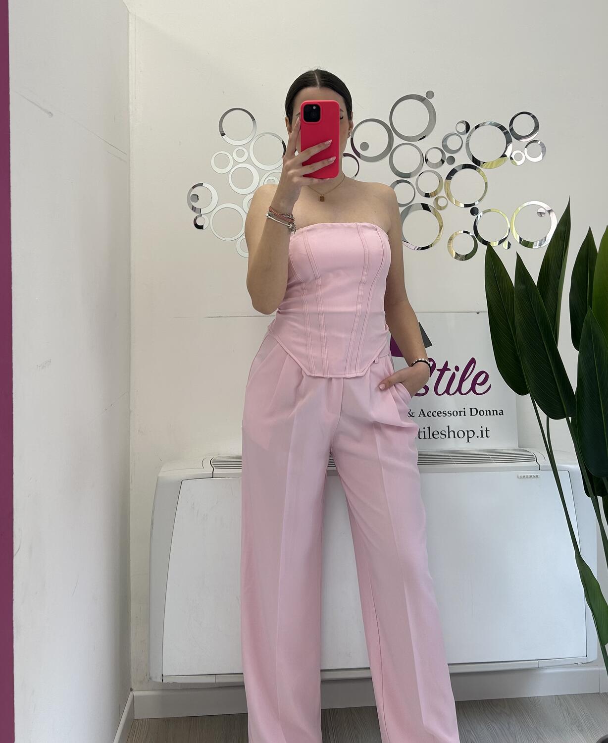 NOVITÀ Completo top a fascia e pantalone palazzo