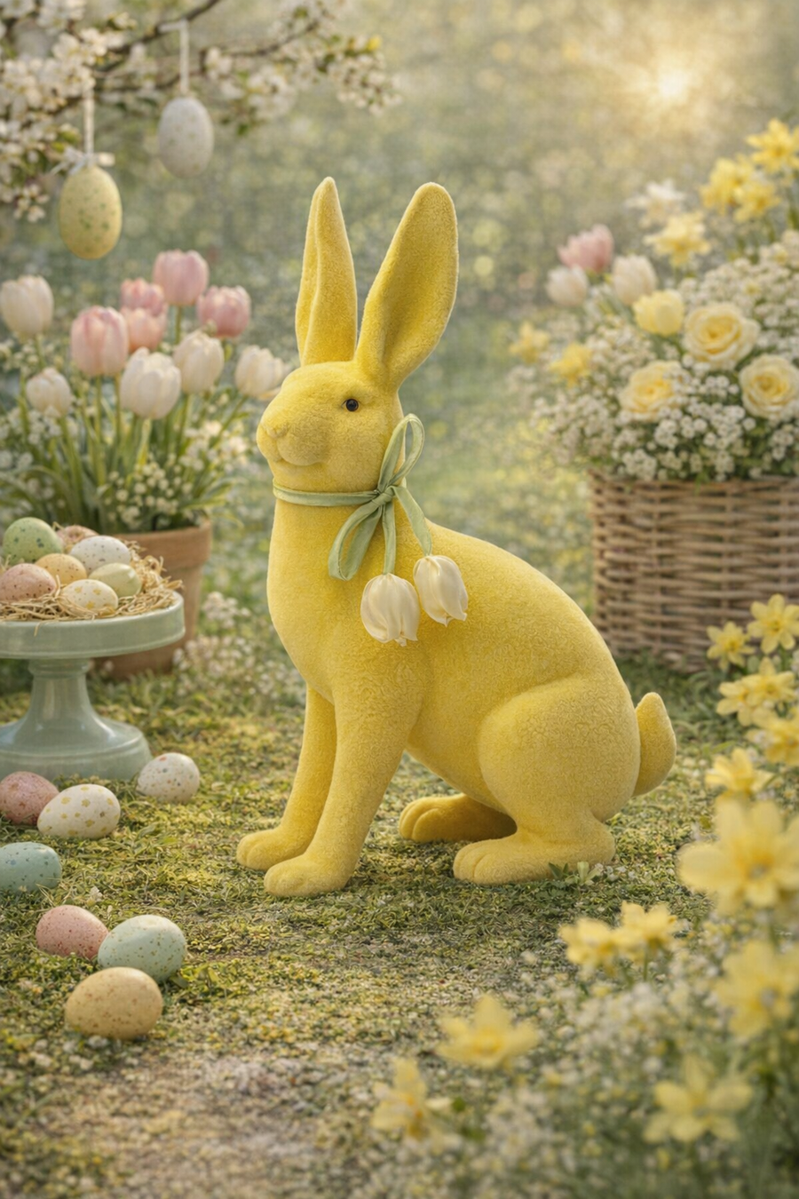 Palais Royal – Coniglio Giallo con Tulipano in Resina