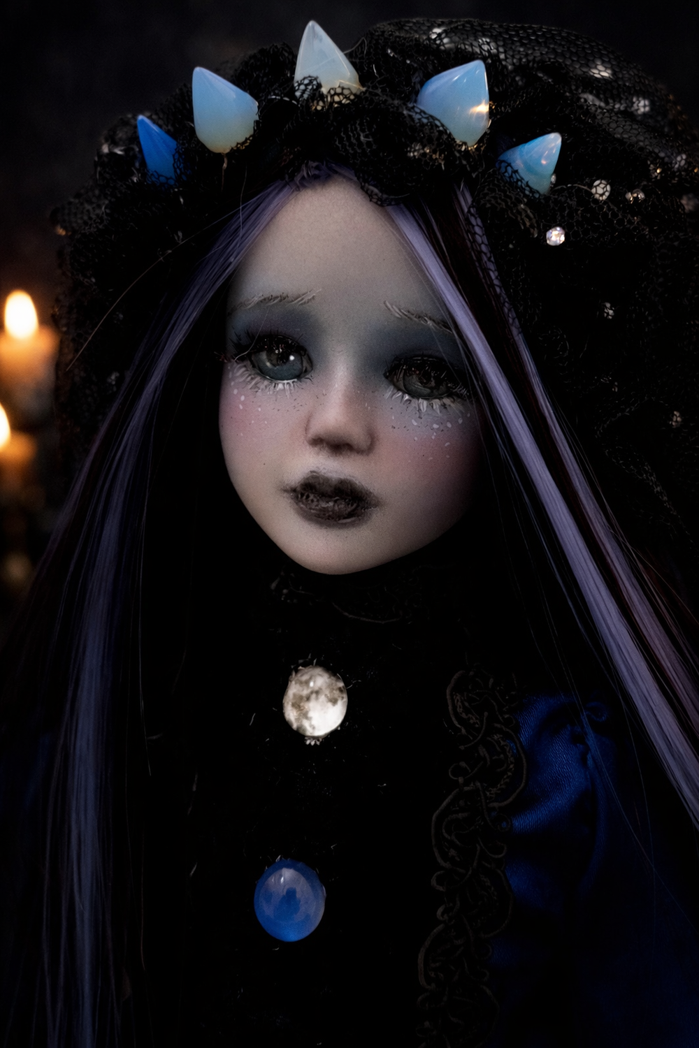 Siria Bambola Dark Goth in porcellana