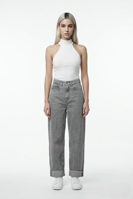 Vicolo Jeans Risvolto Phoebe Grigio