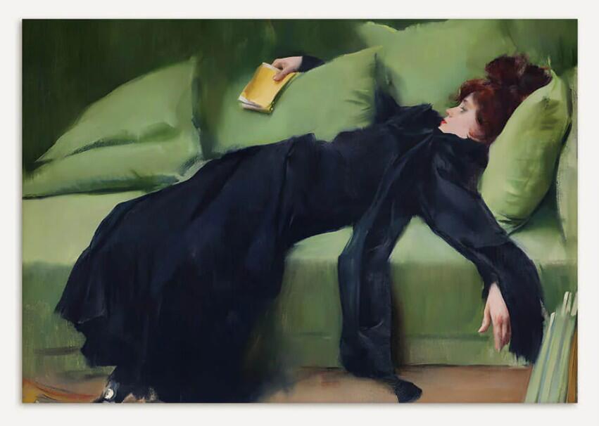 Modern Antique Prints - Stampa fine art 30x40 cm: Decadent Young Woman After Dancing