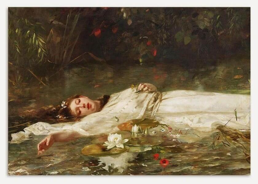 Modern Antique Prints - Stampa fine art 30x40 cm: Ophelia in the Water