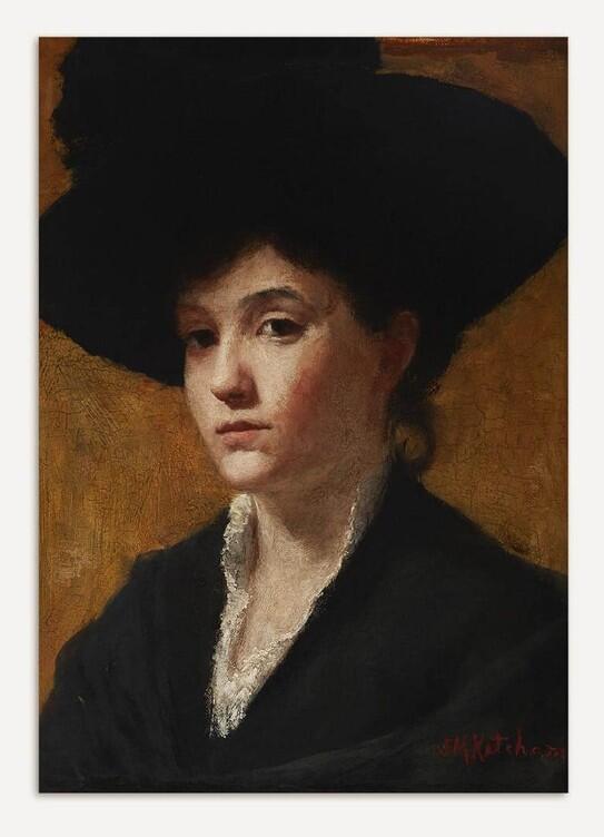 Modern Antique Prints - Stampa fine art 30x40 cm: Lady with Hat