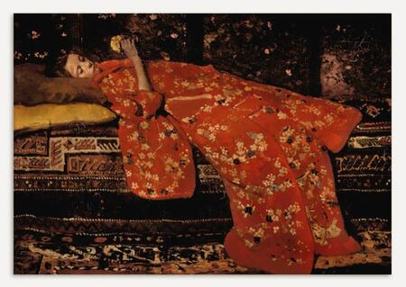 Modern Antique Prints - Stampa fine art 30x40 cm: Girl in Red Kimono