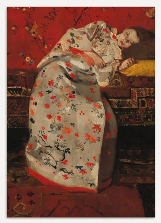 Modern Antique Prints - Stampa fine art 30x40 cm: Girl in a White Kimono