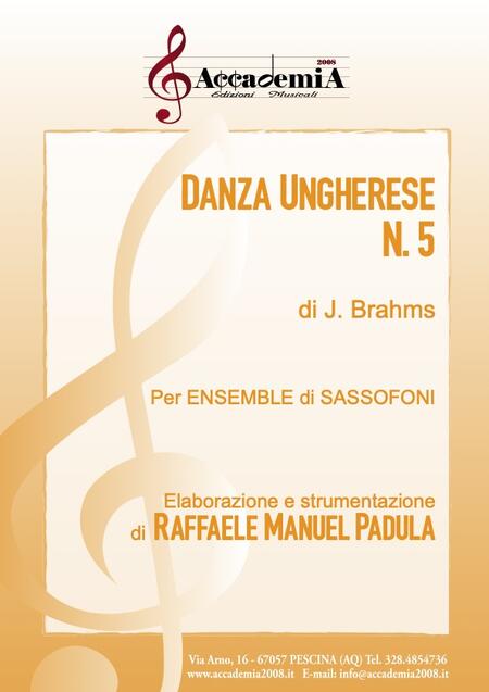 DANZA UNGHERESE N.5 (Ensemble di Sassofoni) - Manuel Padula / Johannes Brahms