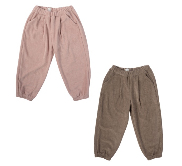 Pantaloni in Spugna di Cotone Biologico GOTS – Pink Sand / Cinder