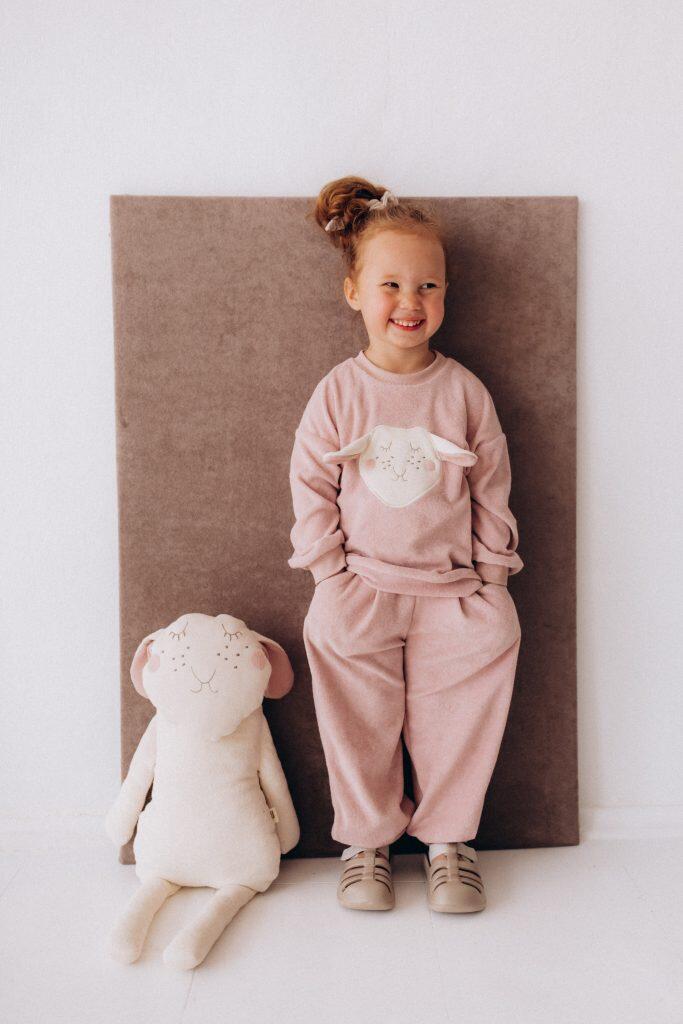 Pantaloni in Spugna di Cotone Biologico GOTS – Pink Sand / Cinder