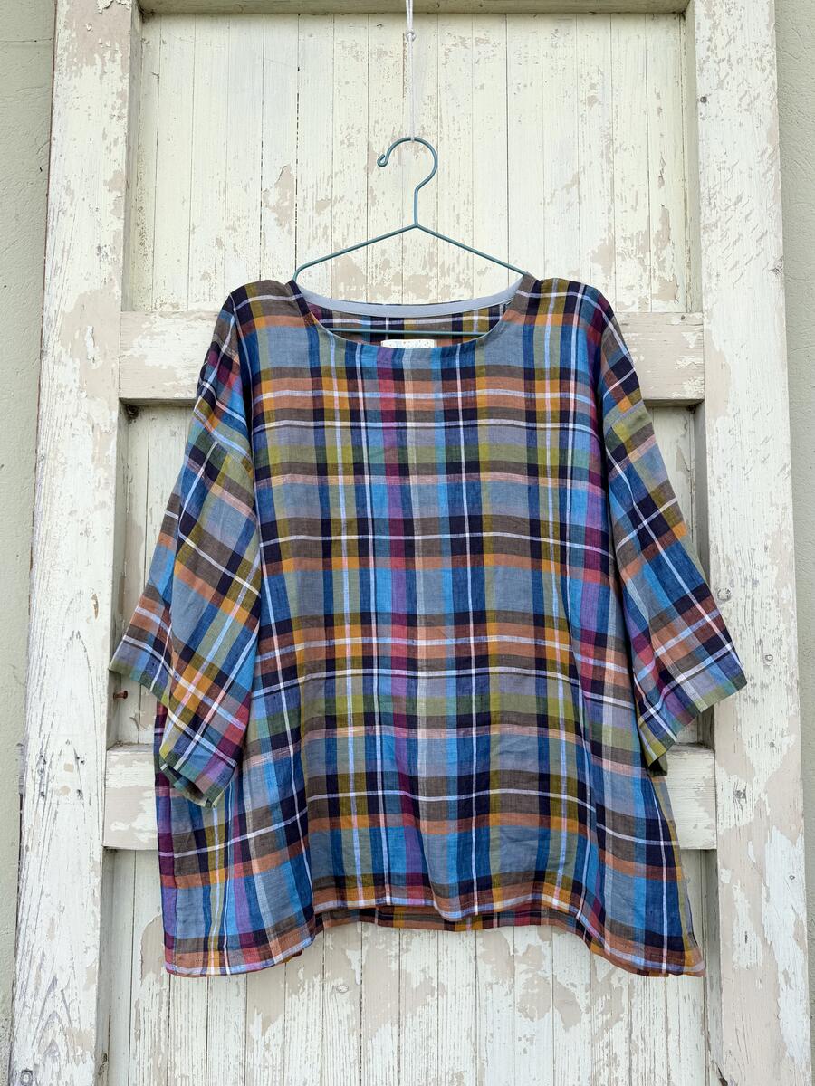 Camicia quadri in lino