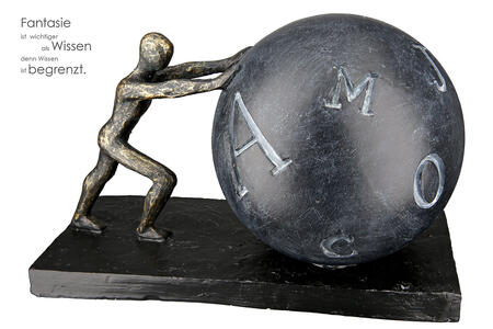 Gilde - Scultura “Pushing” – Uomo che Spinge la Sfera – 25 cm