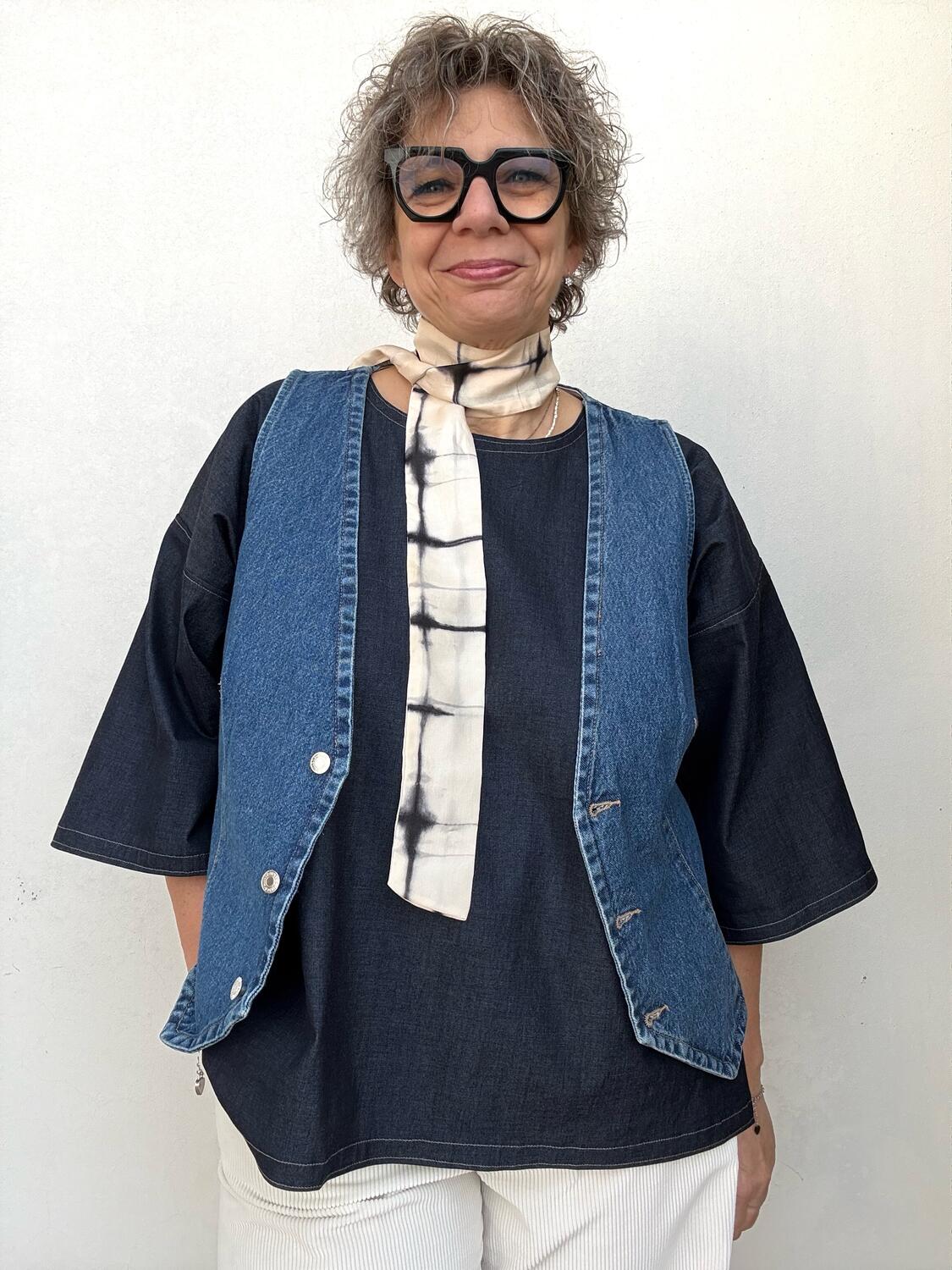 Camicia in jeans over L