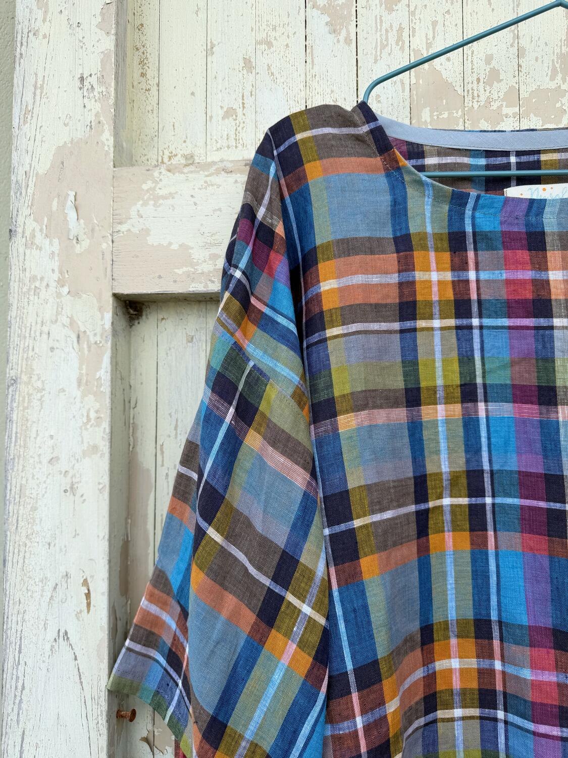 Camicia quadri in lino