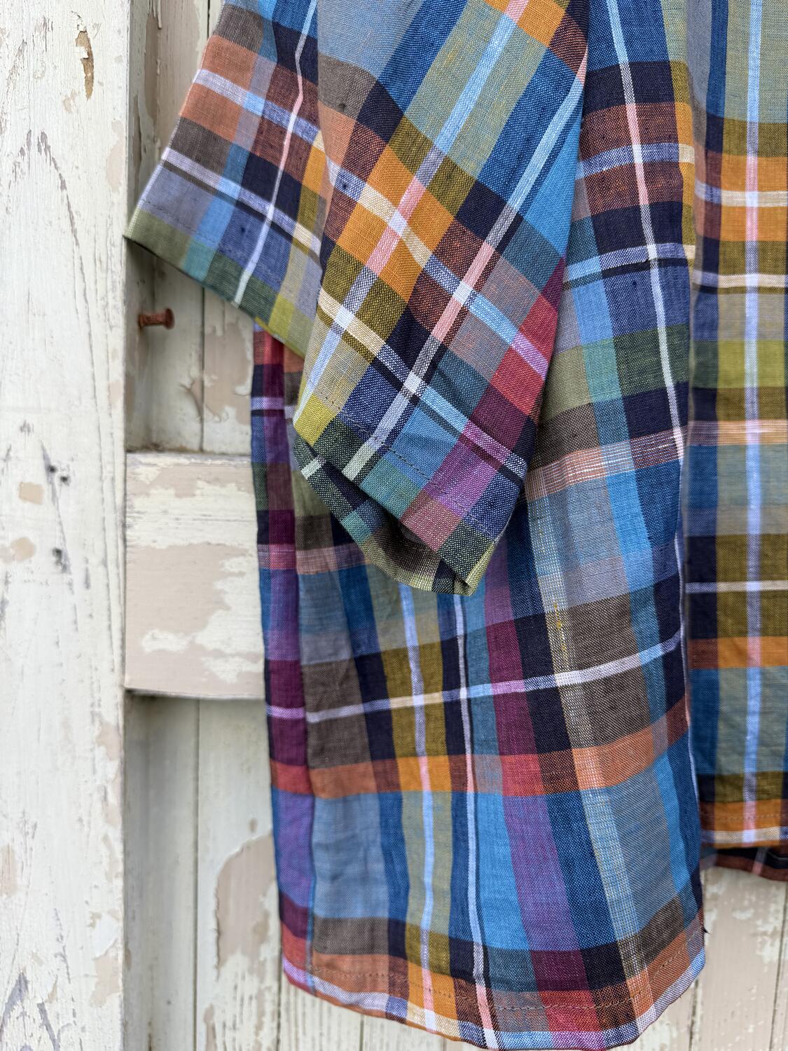 Camicia quadri in lino