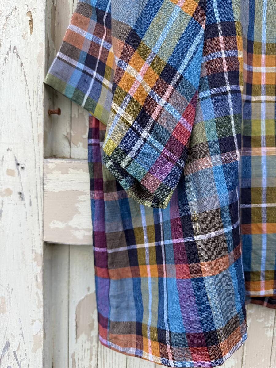 Camicia quadri in lino