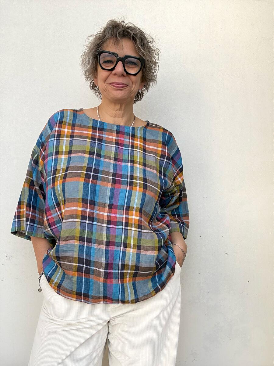 Camicia quadri in lino