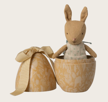 Uovo di Pasqua Giallo con coniglio 