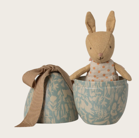 Uovo di Pasqua Blu con coniglio