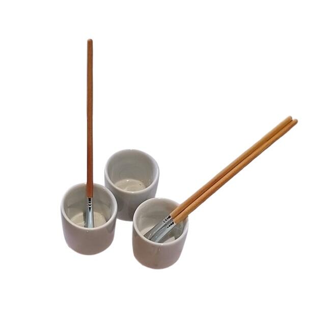 Set Pittura Professionale – 24 Pennelli Legno + 6 Contenitori per il Colore