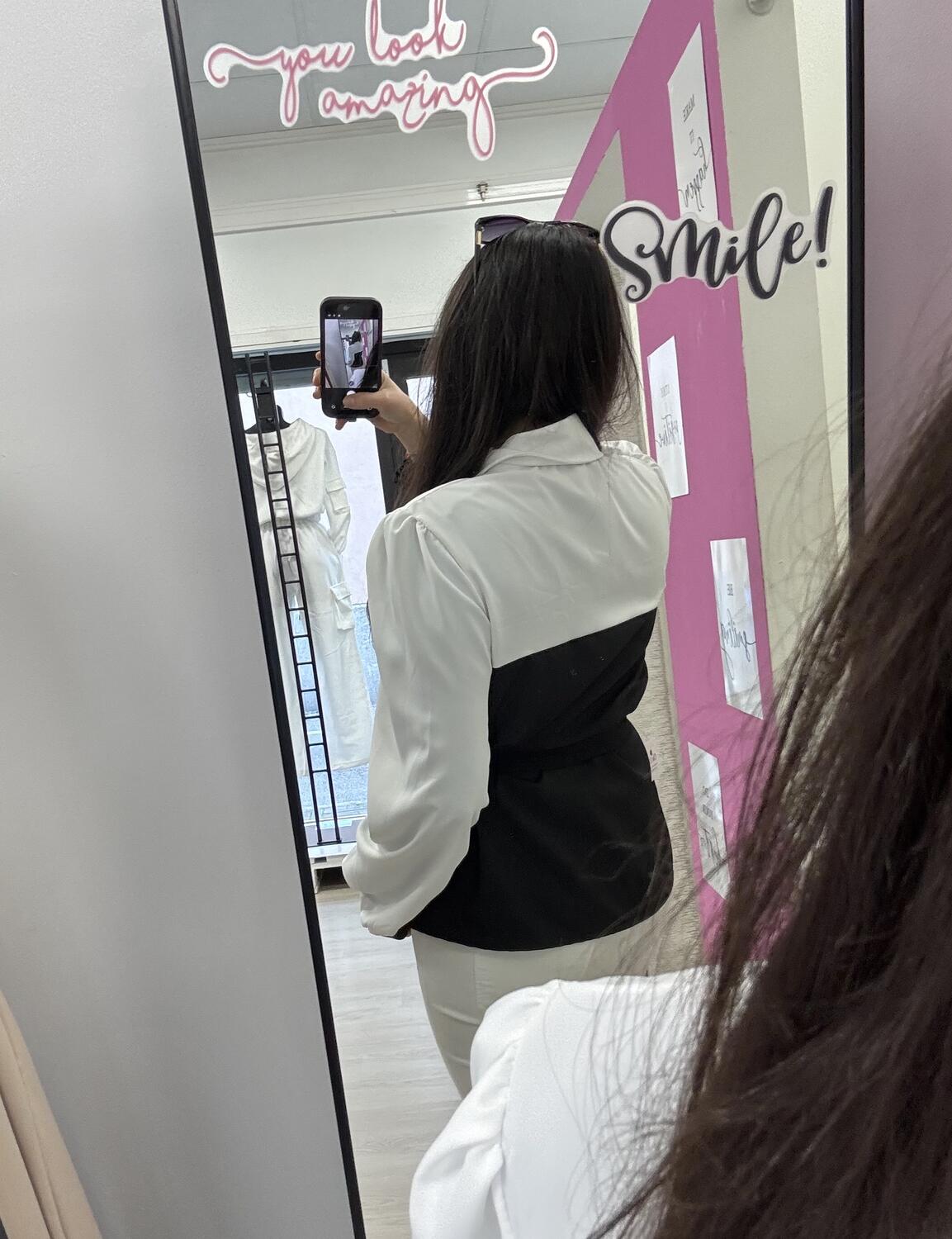 NOVITÀ Camicia bicolor con cintura