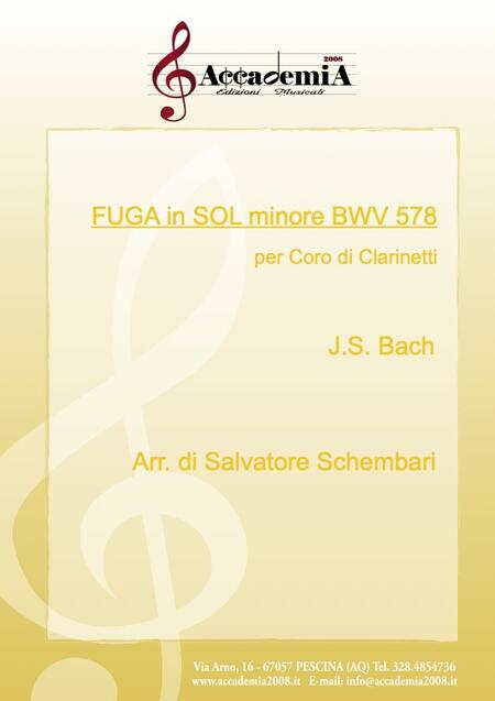 FUGA IN SOL MINORE BWV 578 (Ensemble di Clarinetti) - Salvatore Schembari / Johann Sebastian Bach