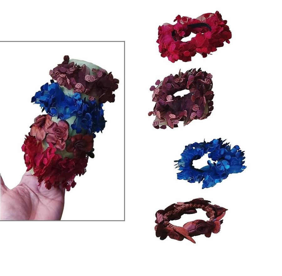 Set 80 Elastici Scrunchies Floreali Assortiti – 4 Modelli (20 pz cad.)