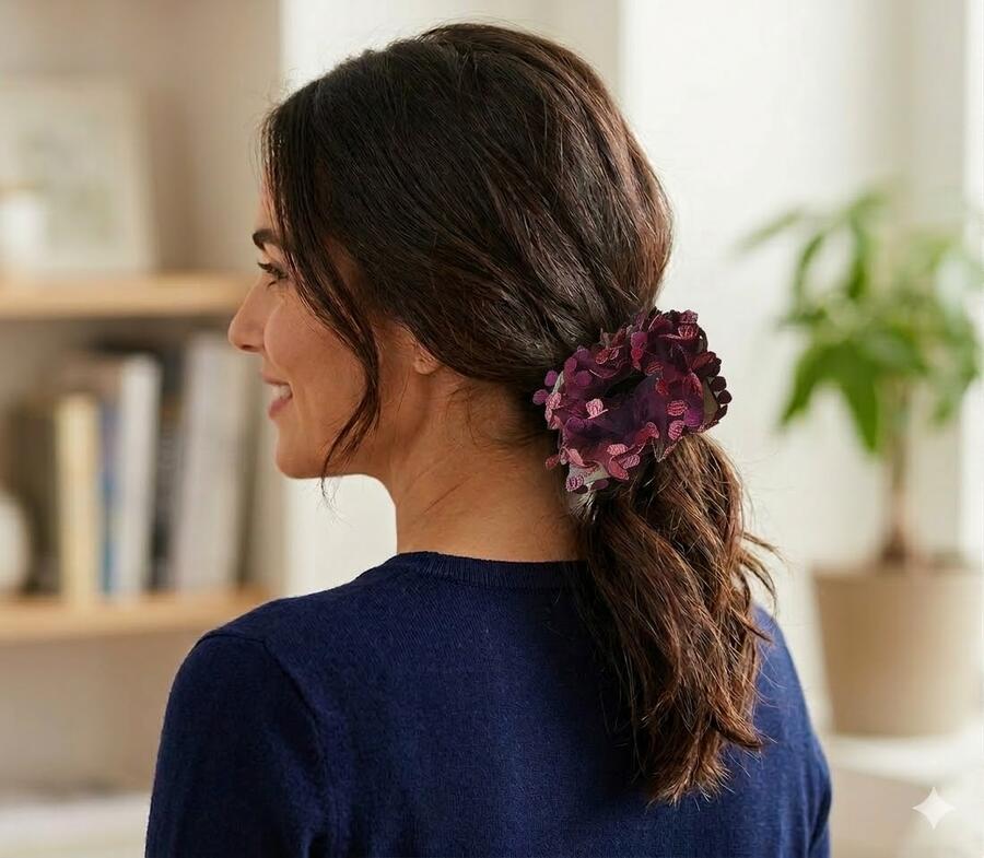 Set 80 Elastici Scrunchies Floreali Assortiti – 4 Modelli (20 pz cad.)