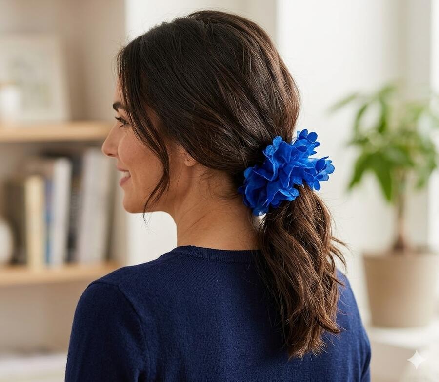 Set 80 Elastici Scrunchies Floreali Assortiti – 4 Modelli (20 pz cad.)