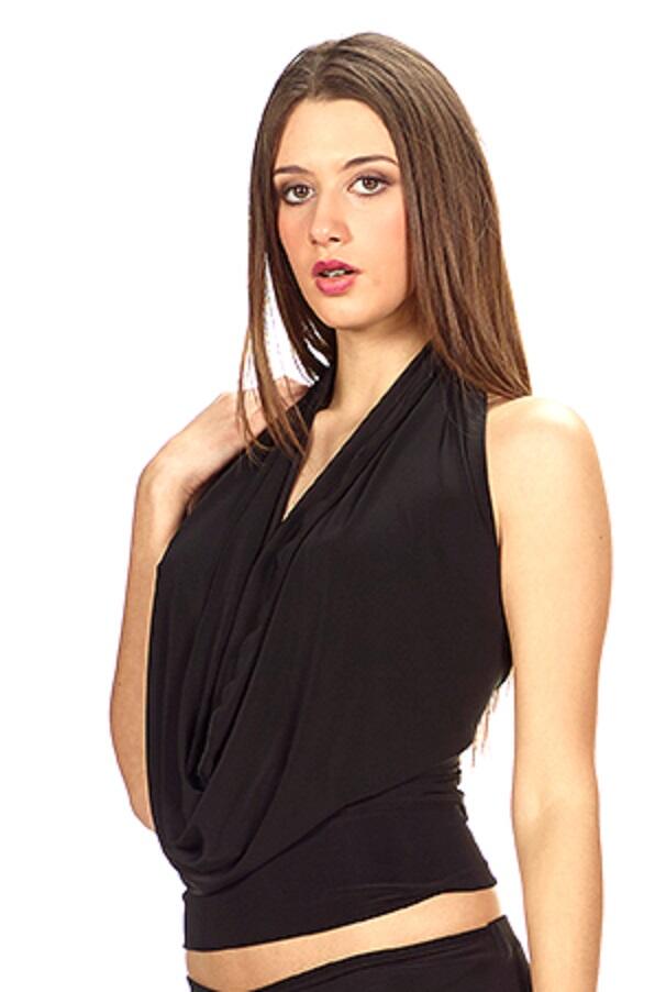 Open Front Soft Neckline Dance Top 3-0030