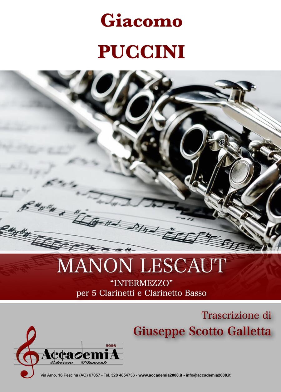 MANON LESCAUT "Intermezzo " (Ensemble di 5 Clarinetti e Clarinetto Basso) - Giuseppe Scotto Galletta / Giacomo Puccini