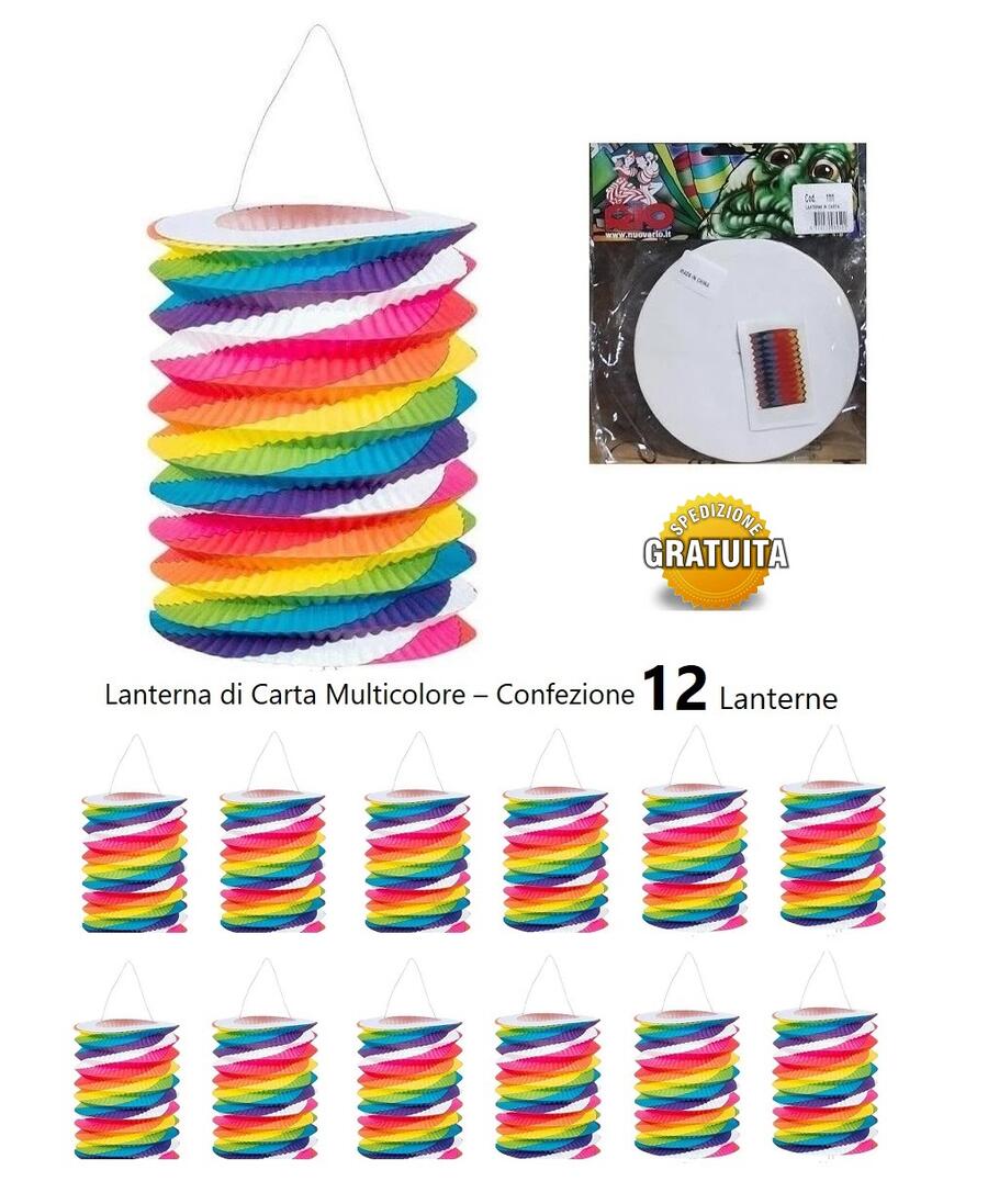 Lanterna di Carta Multicolore "Rio 1111" – Set 12 Pezzi