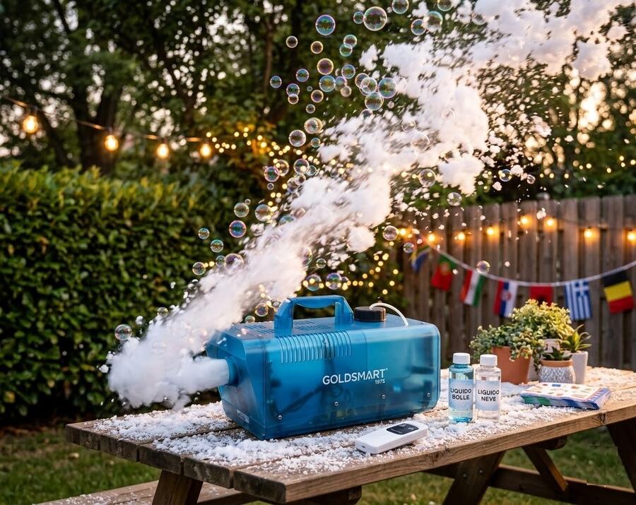 Macchina Professionale 2-in-1: Effetto Neve & Bolle di Sapone - 400W